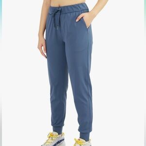 AJISAI Women's Blue Joggers Running Drawstring Pants  with Pockets| Medium
